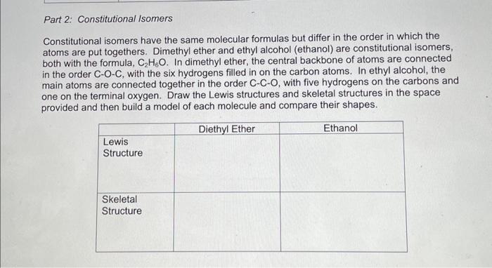 Solved Part 2: Constitutional Isomers Constitutional Isomers | Chegg.com