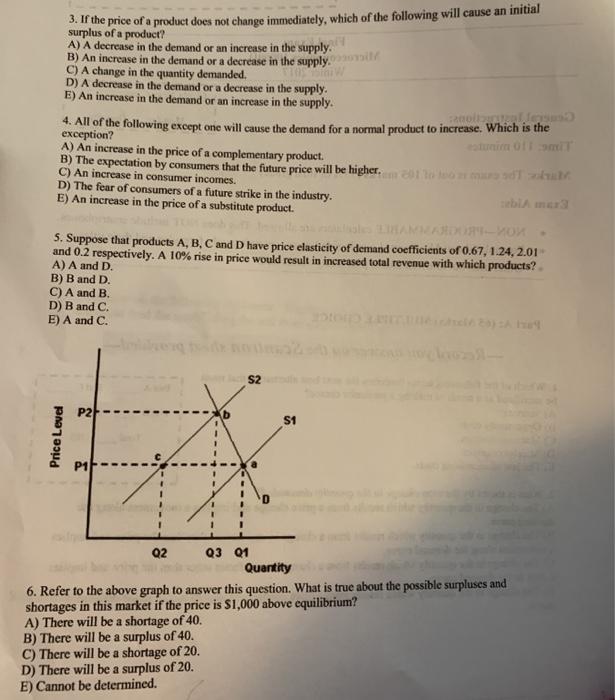 Solved 3. If the price of a product does not change | Chegg.com