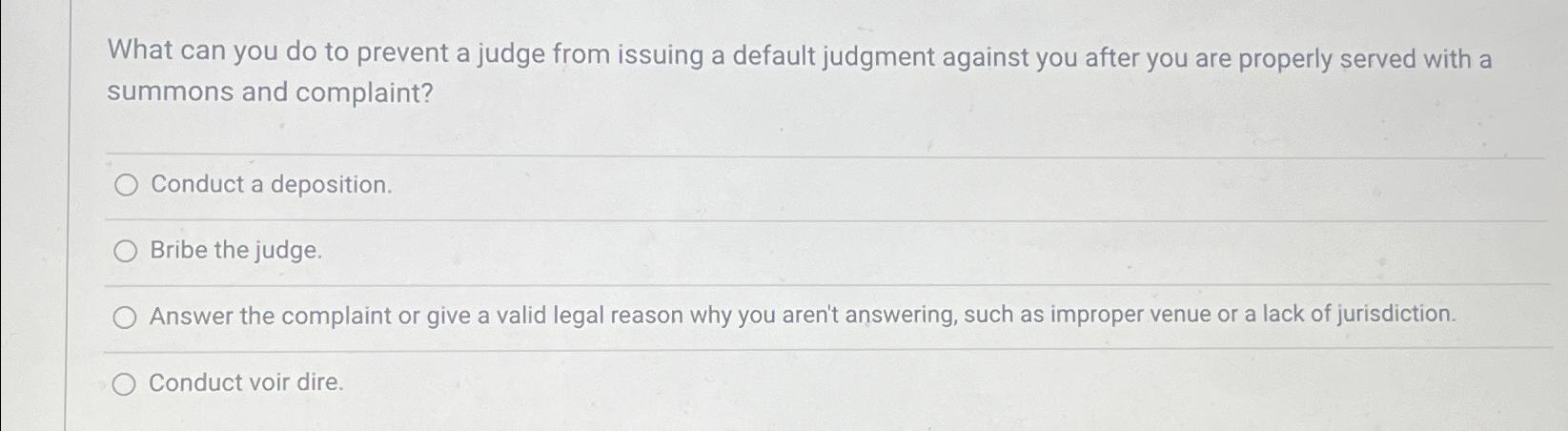 Solved What can you do to prevent a judge from issuing a | Chegg.com