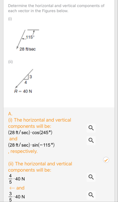 Determine the horizontal and vertical components of | Chegg.com