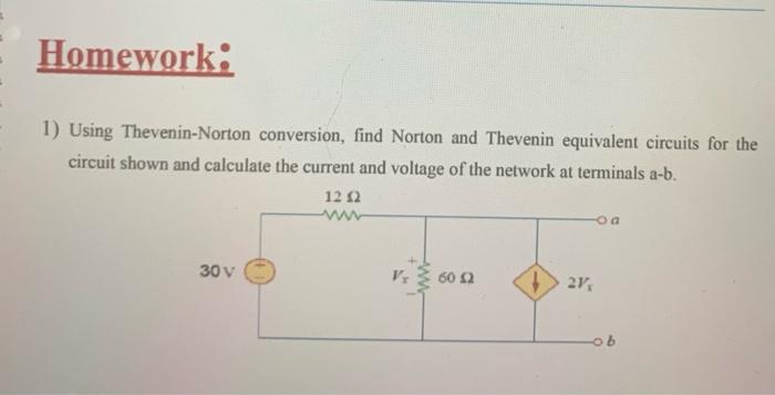 Solved Homework: 1) Using Thevenin-Norton conversion, find | Chegg.com
