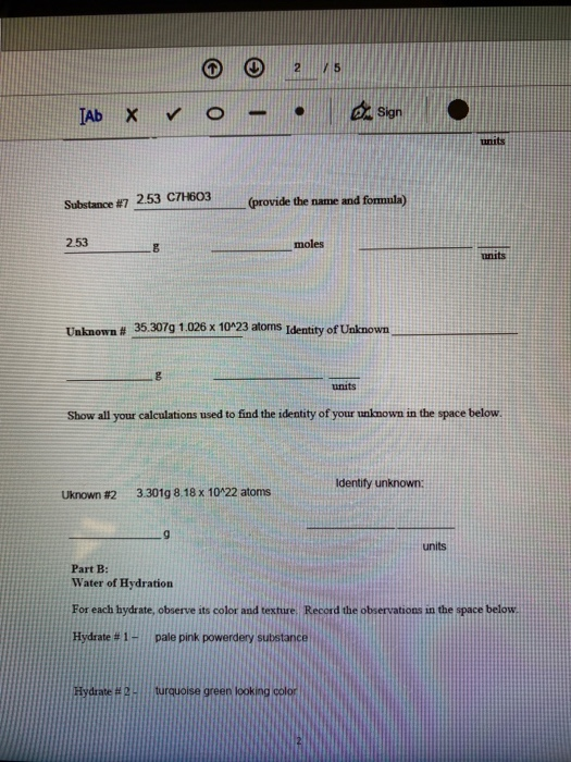 Solved I have provided the quantities of each substance | Chegg.com