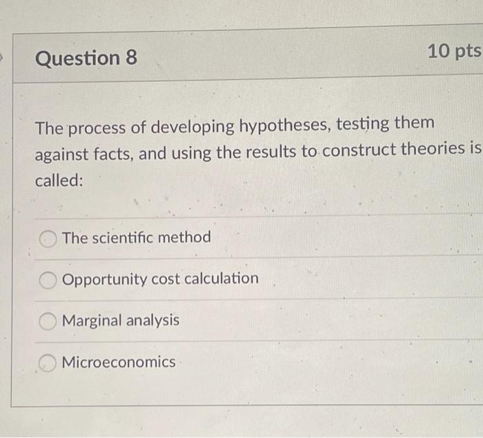 Solved Question 8 10 pts The process of developing | Chegg.com
