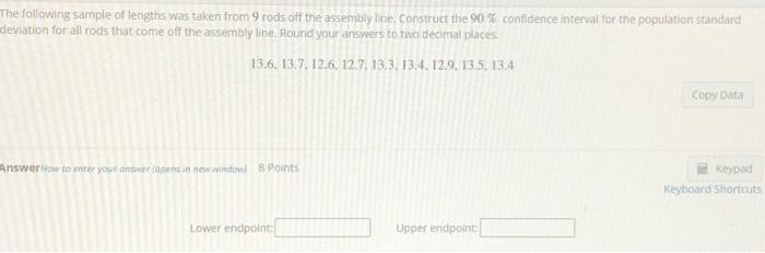 the-following-sample-of-lengths-was-taken-from-9-rods-chegg