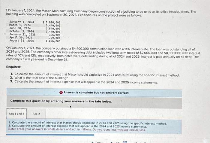 Solved On January 1 2024 The Mason Manufacturing Company Chegg Com   Image