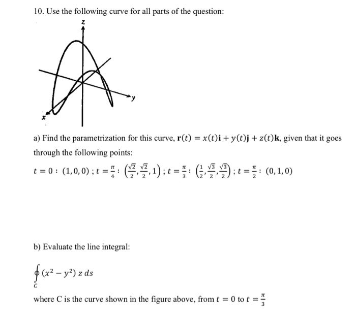 Solved 10 Use The Following Curve For All Parts Of The Q Chegg Com