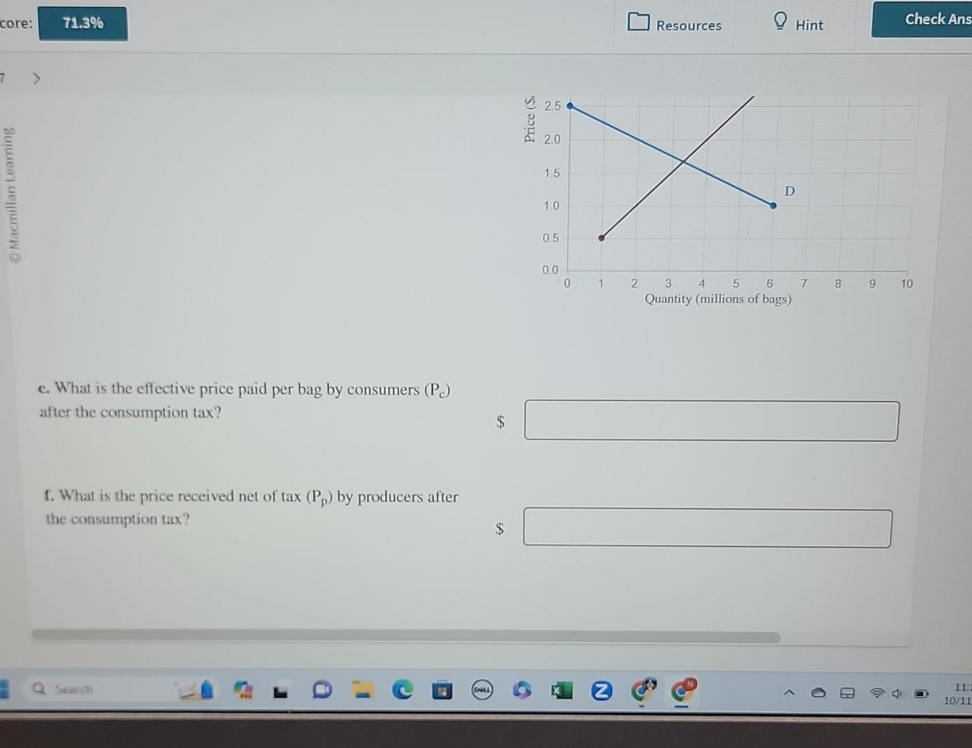 The accompanying graphs depict the market for bags of | Chegg.com