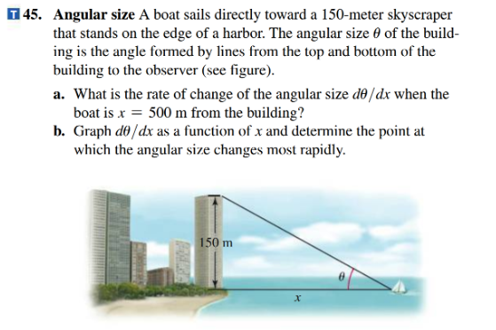 Solved Angular size A boat sails directly toward a | Chegg.com