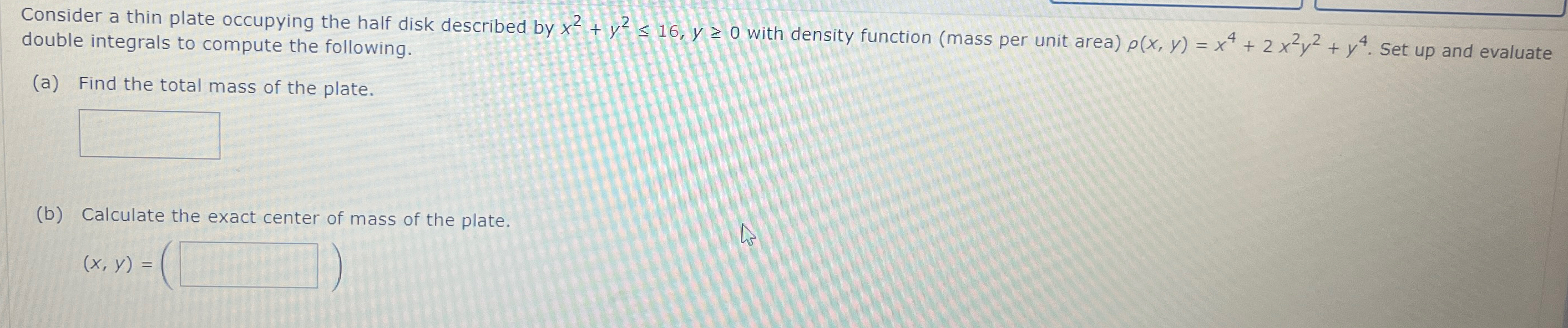 Solved Consider a thin plate occupying the half disk | Chegg.com