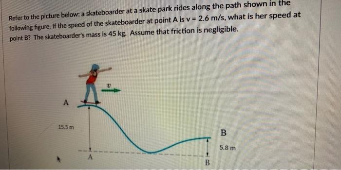 Solved Refer To The Picture Below: A Skateboarder At A Skate | Chegg.com