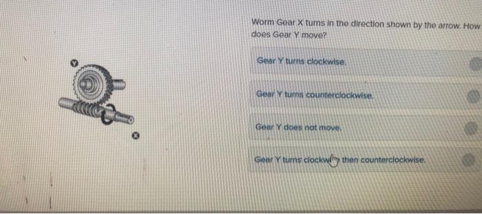 Solved Worm Gear X turns in the direction shown by the | Chegg.com