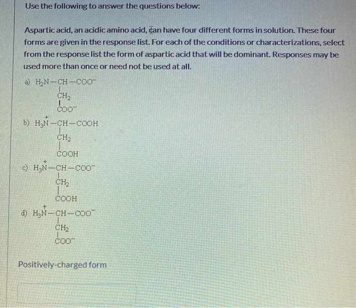 Solved Use the following to answer the questions below: | Chegg.com