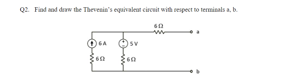 Solved Q2. ﻿Find and draw the Thevenin's equivalent circuit | Chegg.com