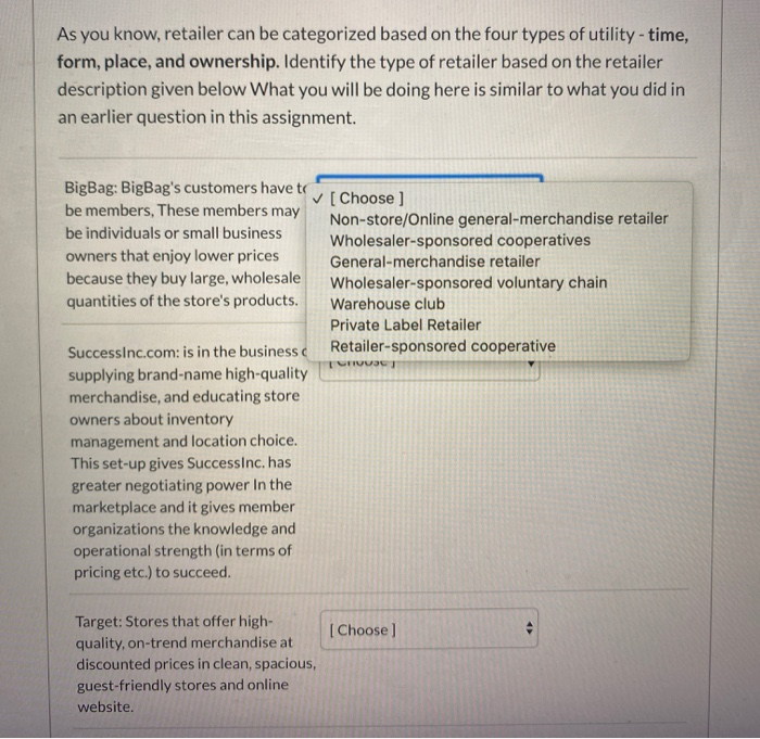 As You Know, Retailer Can Be Categorized Based On The | Chegg.com