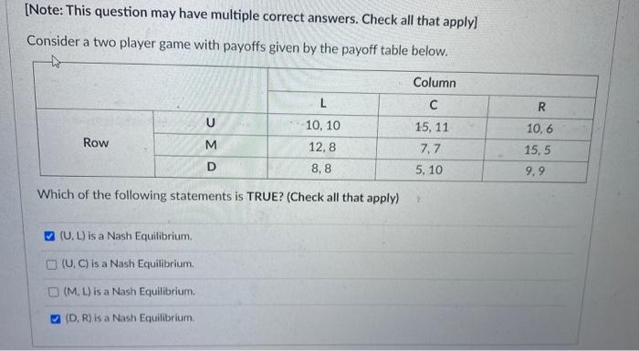 Solved [Note: This question may have multiple correct | Chegg.com