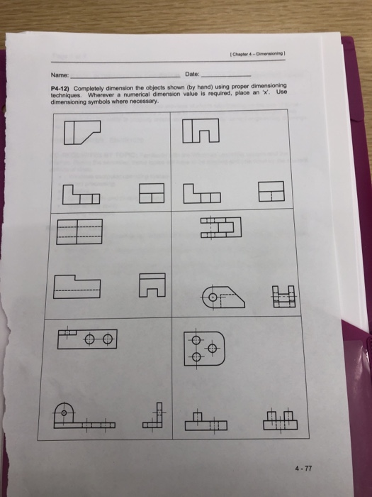 Solved Chapter 4 Dimensioning Date Name P4 12 Completely