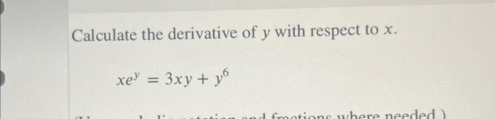 derivative of xy 3 with respect to x