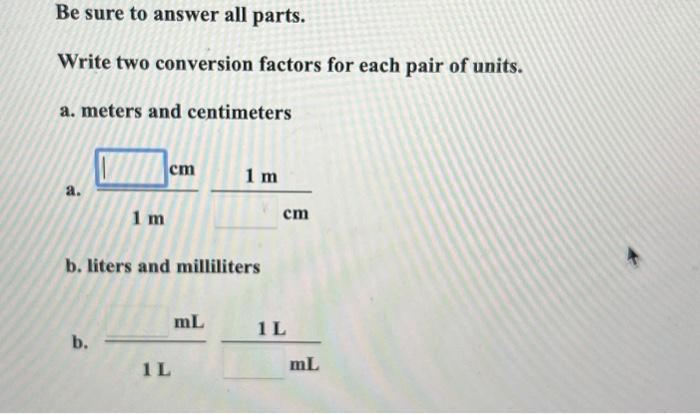 Solved Be Sure To Answer All Parts. Write Two Conversion | Chegg.com