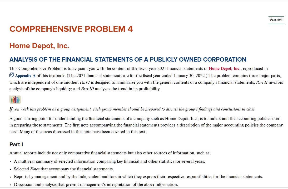 Solved ANALYSIS OF THE FINANCIAL STATEMENTS OF A PUBLICLY | Chegg.com