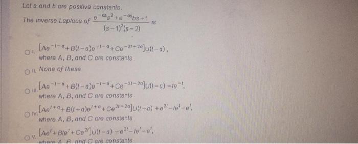 Let A And Bare Positive Constants The Inverse Chegg Com