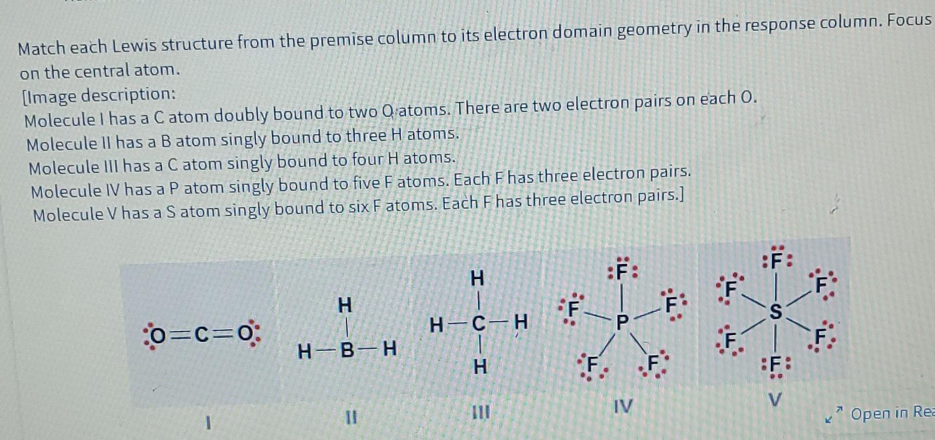 Solved Match each Lewis structure from the premise column to | Chegg.com