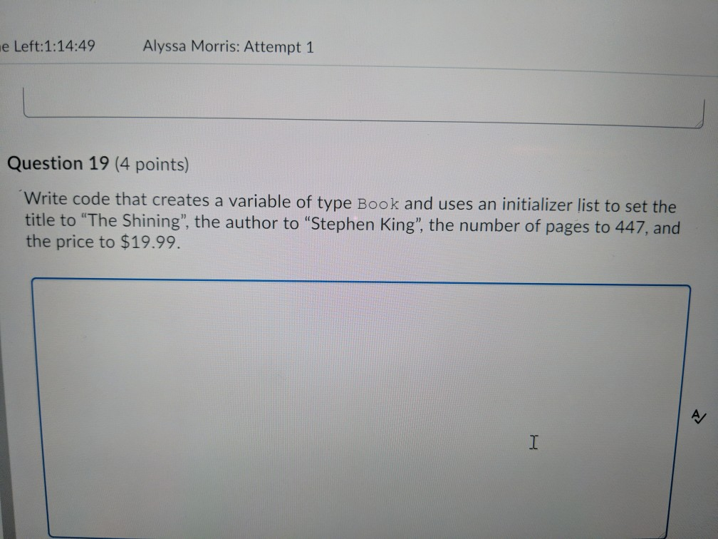 Solved Writing Code Question 18 (4 points) Define a | Chegg.com