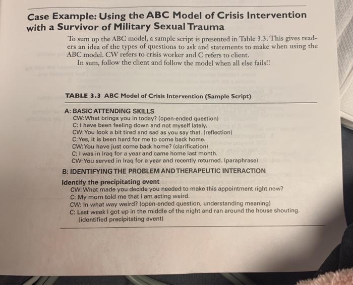 therapeutic crisis intervention test paper