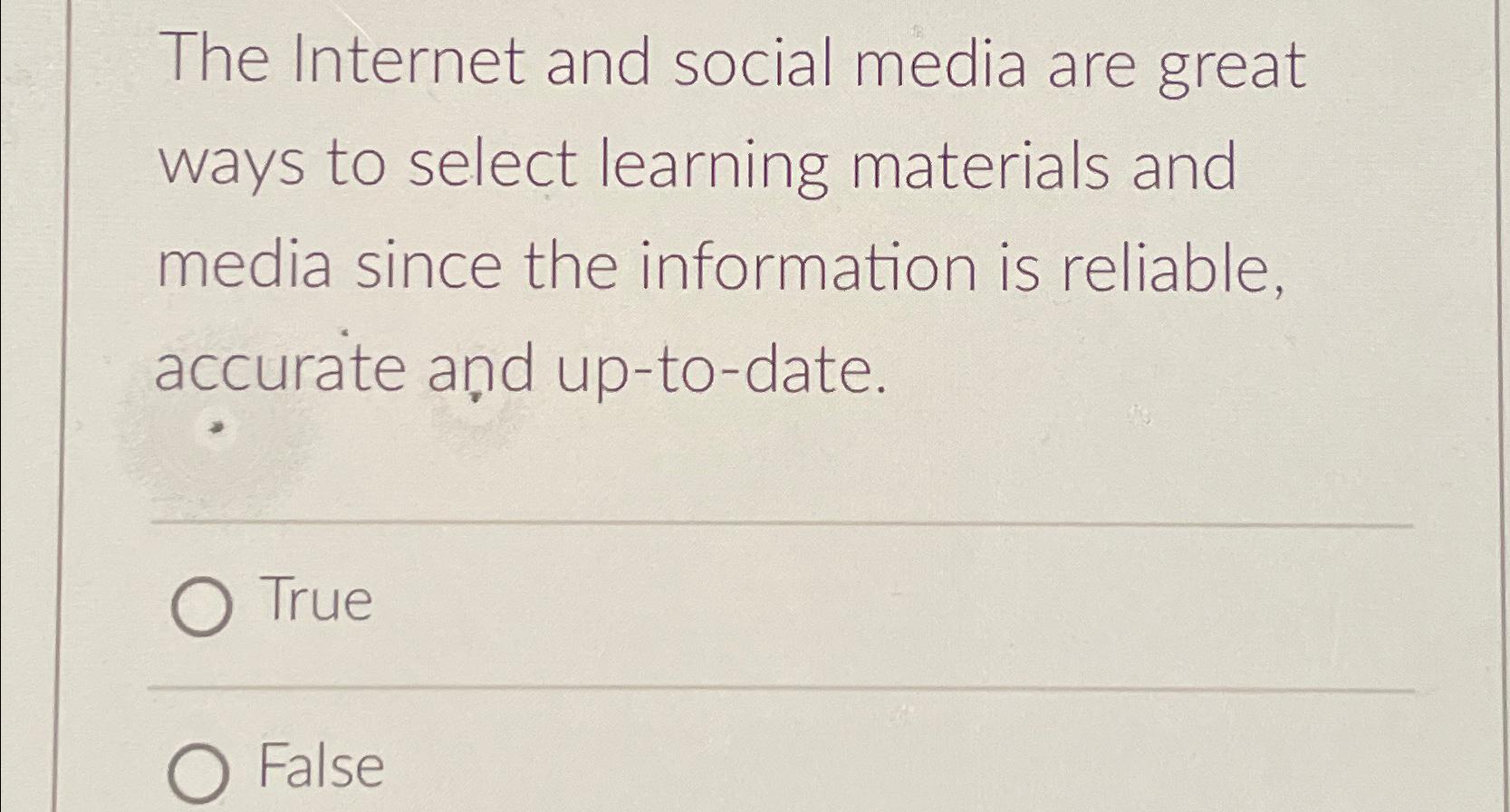 Solved The Internet and social media are great ways to | Chegg.com