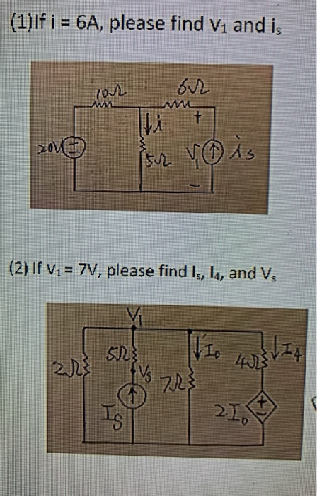 Solved 1 If I 6a Please Find Vi And Is Nor Our Www M Chegg Com