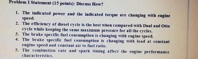 Solved Problem I Statement (15 points): Discuss How? 1. The | Chegg.com