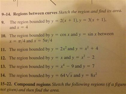 Solved Regions between curves Sketch the region and find its | Chegg.com