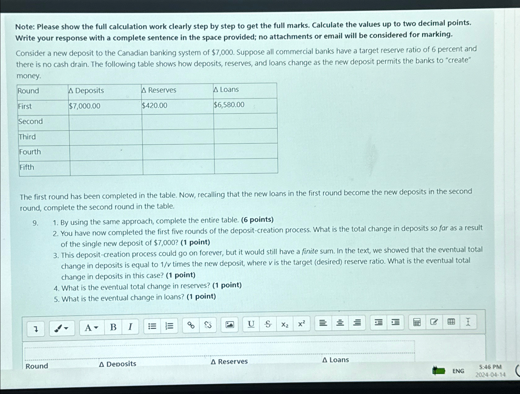 Solved Note: Please show the full calculation work clearly | Chegg.com