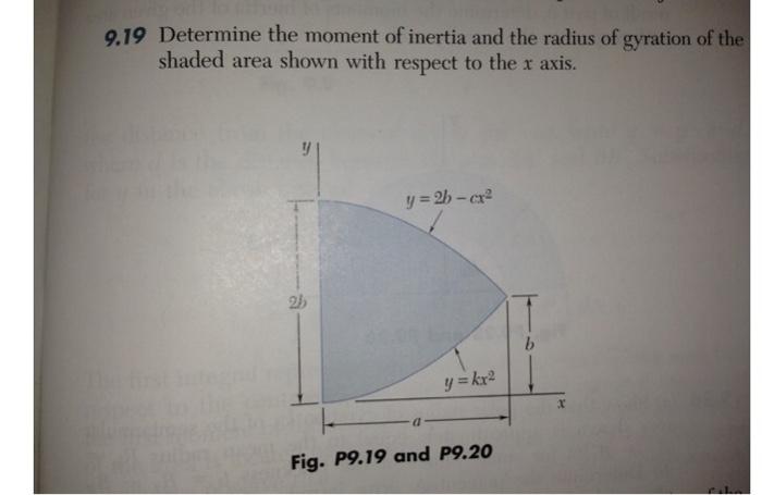 Solved 9.19 Determine the moment of inertia and the radius | Chegg.com