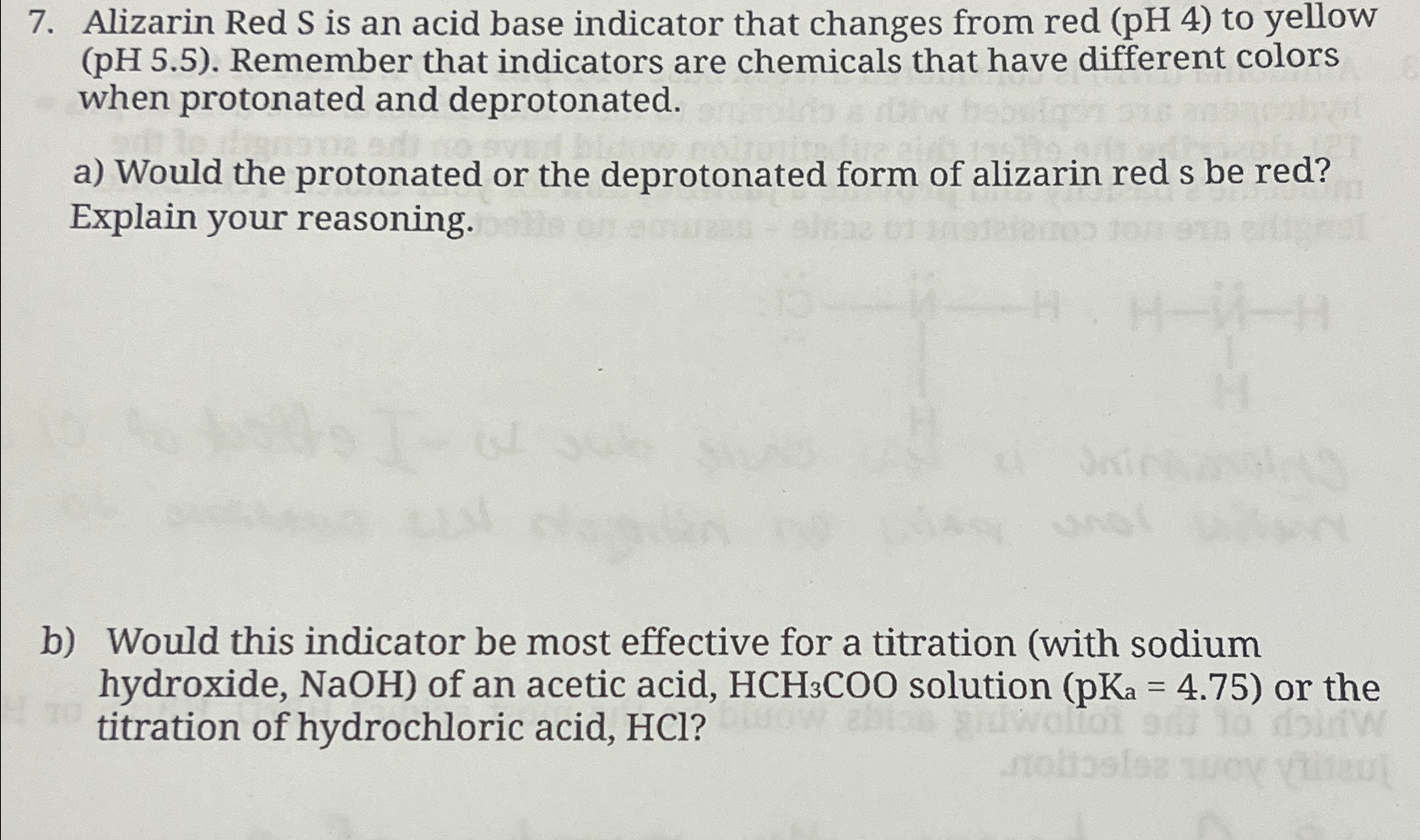 Solved Alizarin Red S ﻿is an acid base indicator that | Chegg.com