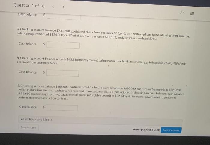Solved Question 1 of 10 View Policies Current Attempt in | Chegg.com