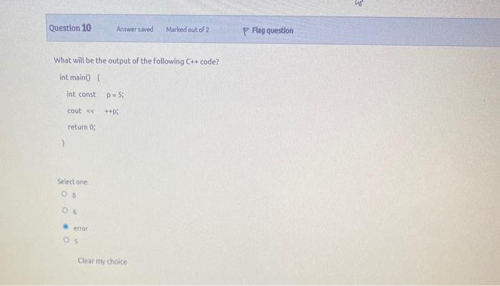 Solved Question 8 Not yet answered Marked out of 2 P Flag | Chegg.com
