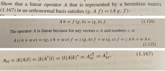 Solved Show That A Linear Operator A That Is Represented Chegg Com