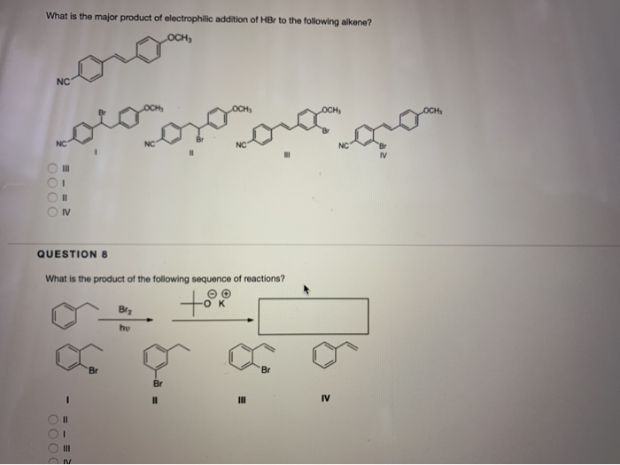 Solved What Is The Major Product Of Electrophilic Addition | Chegg.com