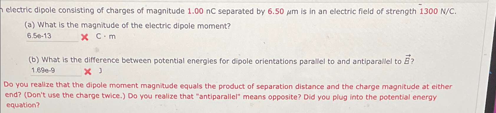 Solved electric dipole consisting of charges of magnitude | Chegg.com