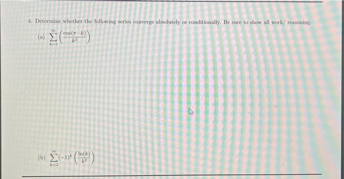 Solved 1. Determine Whether The Following Series Converge | Chegg.com