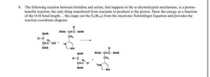 Solved The following reaction between histidine and serine, | Chegg.com