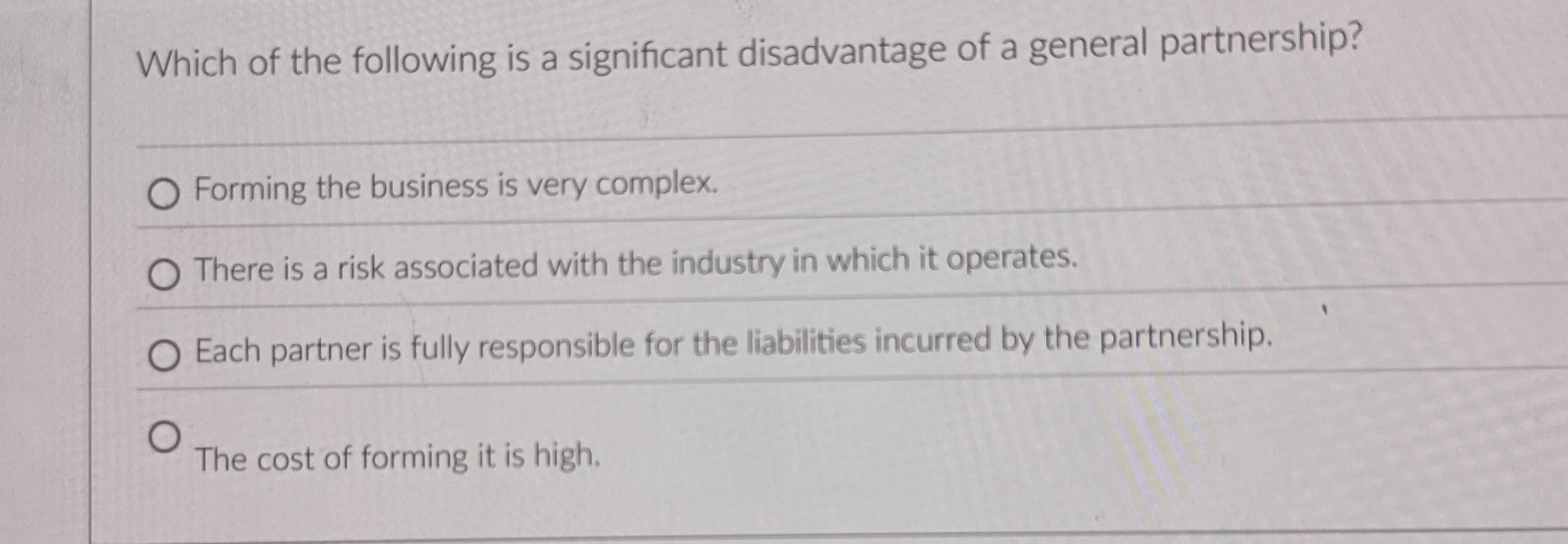 Solved Which of the following is a significant disadvantage