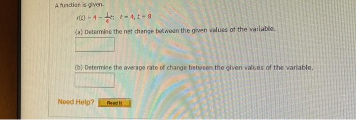 Solved A Function Is Givenr T 4 1 4t T 4 T 8determine The