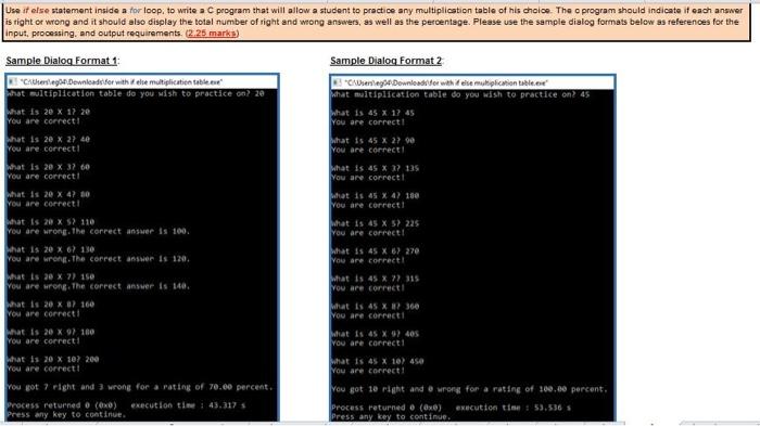 Solved Use if else statement inside a for loop. to write a C | Chegg.com