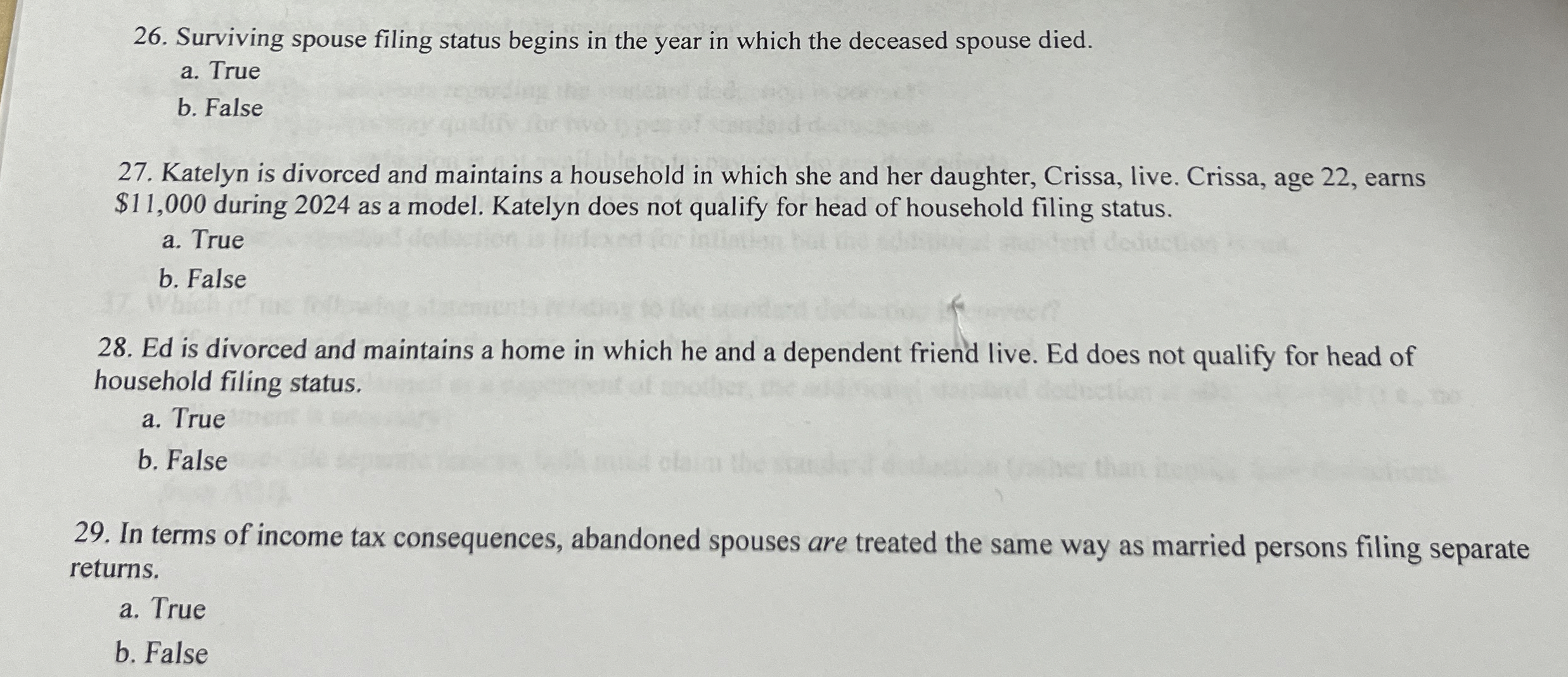 Solved Surviving spouse filing status begins in the year in