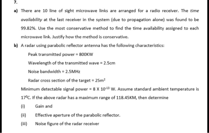 7. a) There are 10 line of sight microwave links are | Chegg.com