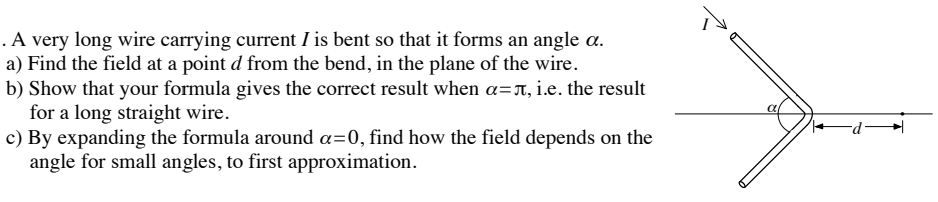 Solved . A very long wire carrying current I is bent so that | Chegg.com