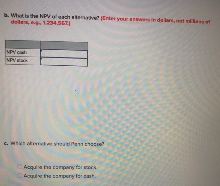 Solved Penn Corp Is Analyzing The Possible Acquisition Of