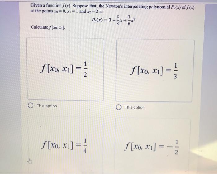 Solved Given a function f (x). Suppose that, the Newton's | Chegg.com