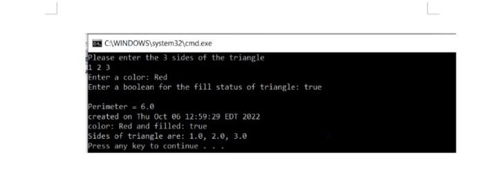 Solved esign a class named Triangle that extends | Chegg.com